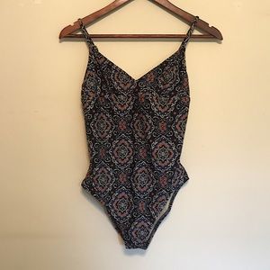 J. Crew Red Blue One Piece Bathing Suit